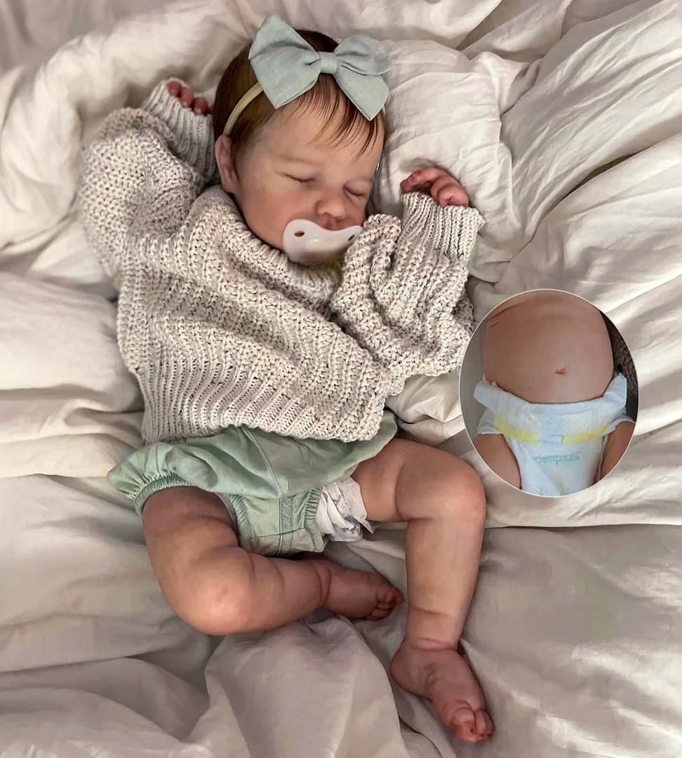 Full Silicone Baby Doll-20 in Reborn Baby Dolls Silicone Full Body, Realistic Babys Doll, Anatomically Correct Girl, Real Life Reborn Dolls with Accessories
