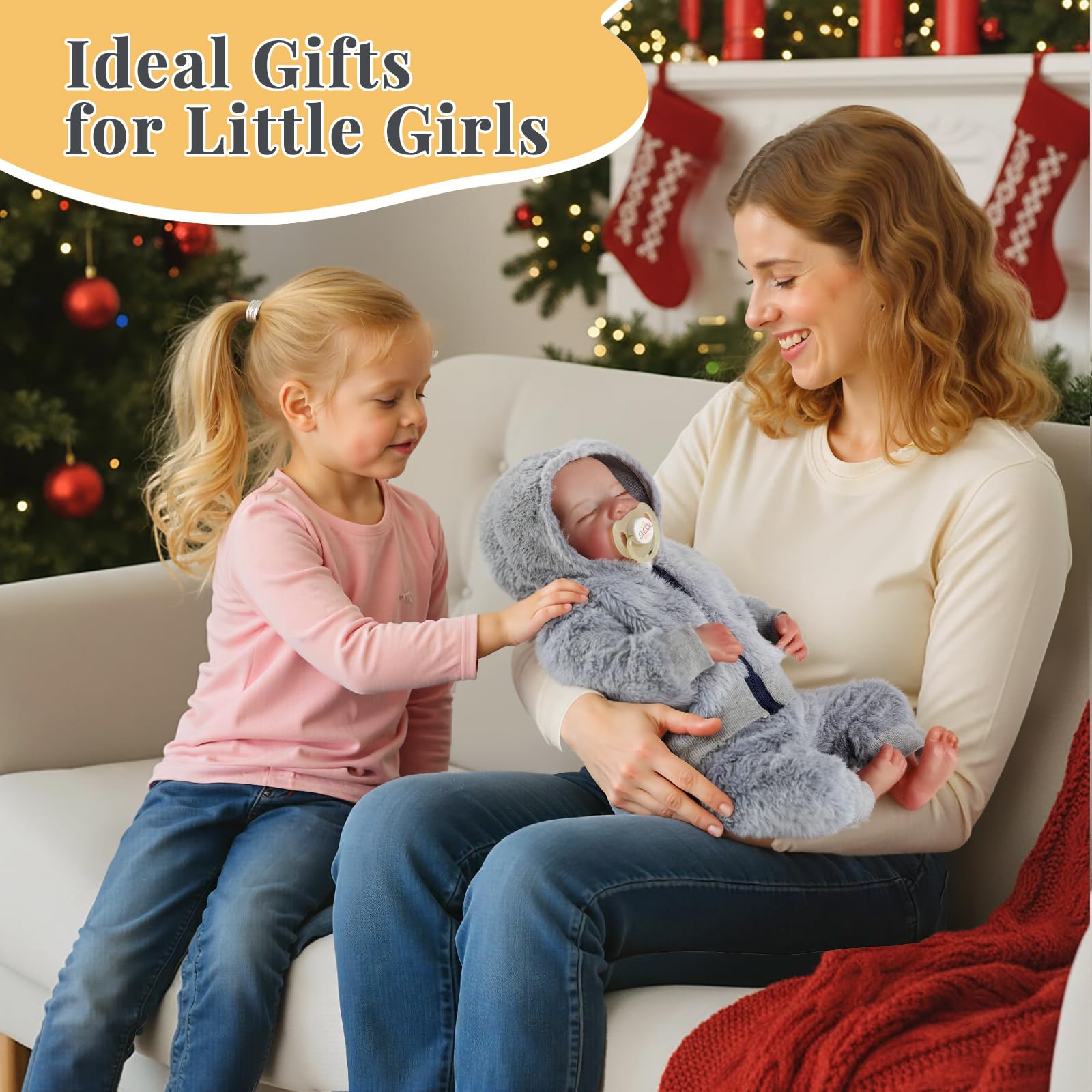 Lifelike Reborn Baby Dolls Boys - 17-Inch Real Baby Feeling Realistic-Newborn Baby Doll Full Body Vinyl Real Life Baby Dolls with Toy & Gift Box for Kids Age 3+