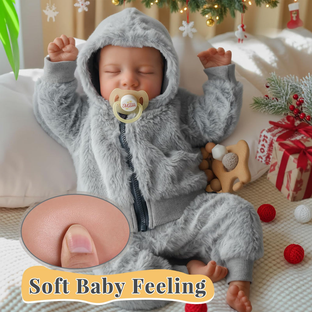 Lifelike Reborn Baby Dolls Boys - 17-Inch Real Baby Feeling Realistic-Newborn Baby Doll Full Body Vinyl Real Life Baby Dolls with Toy & Gift Box for Kids Age 3+