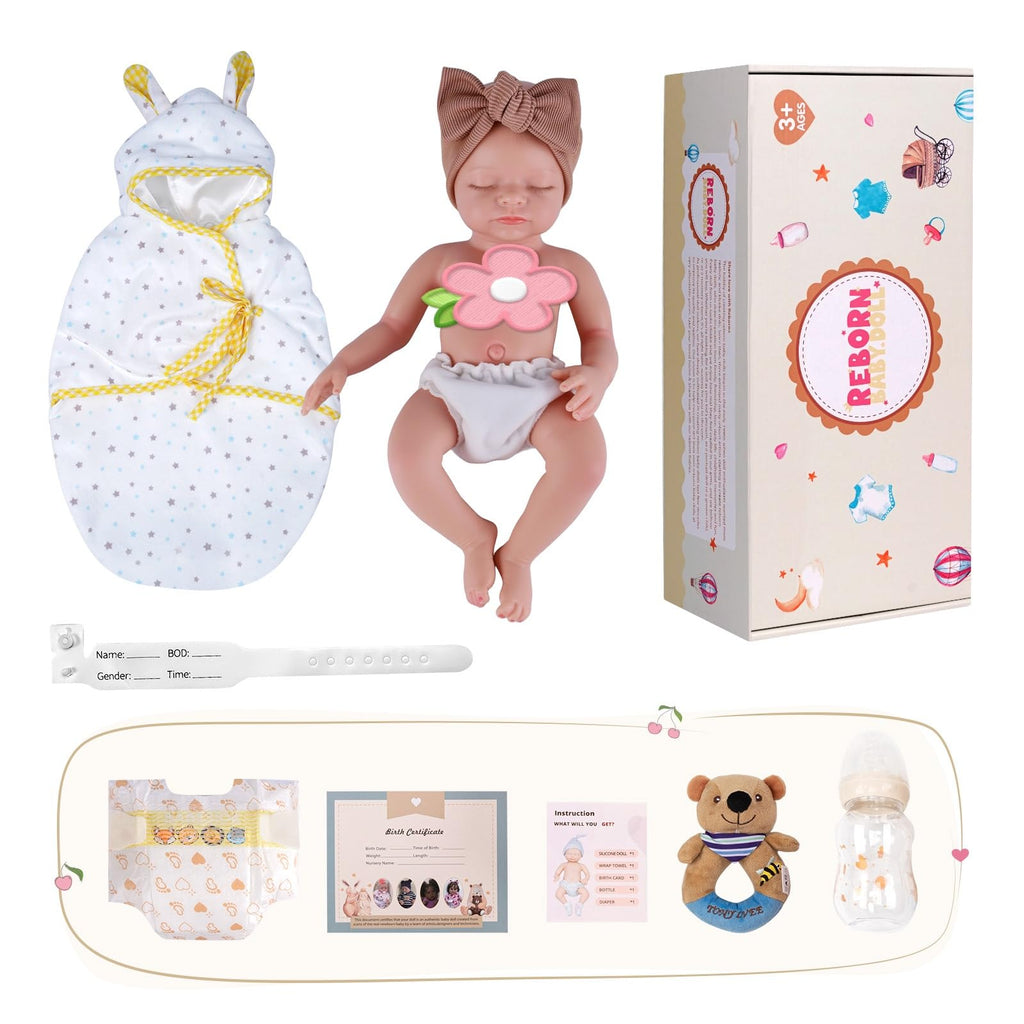 16 Inch Silicone Baby Doll Weighted 4LB, Lifelike Newborn Dolls