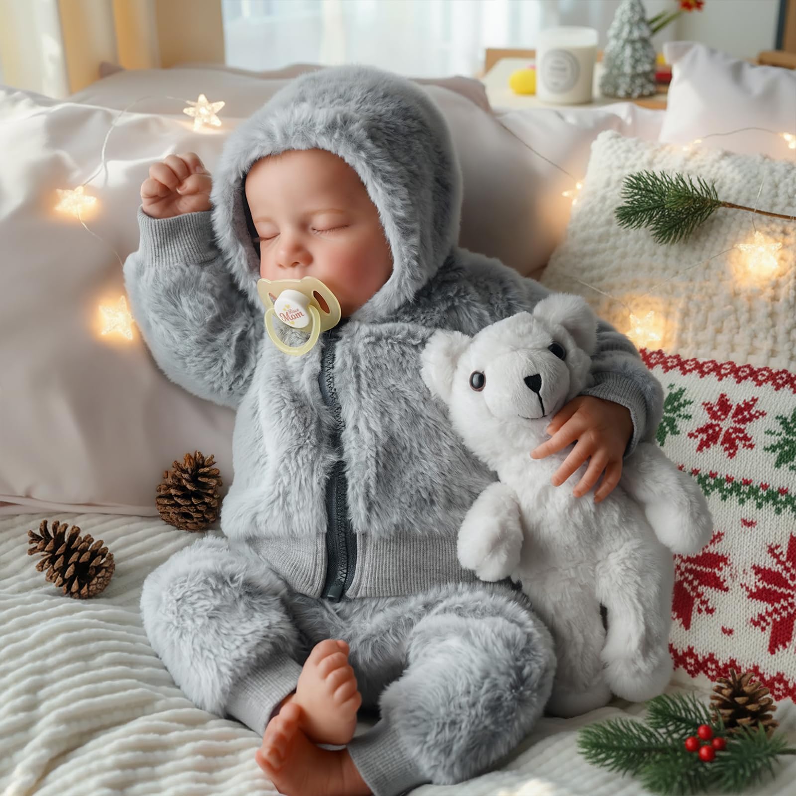 Lifelike Reborn Baby Dolls Boys - 17-Inch Real Baby Feeling Realistic-Newborn Baby Doll Full Body Vinyl Real Life Baby Dolls with Toy & Gift Box for Kids Age 3+