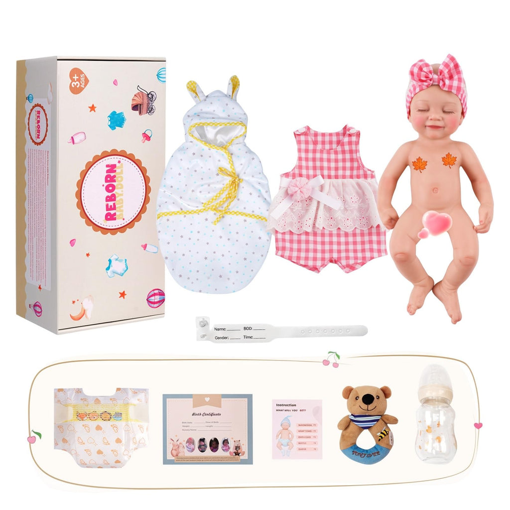 Silicone Baby Doll, 16 Inch Lifelike Reborn Dolls with Accessories