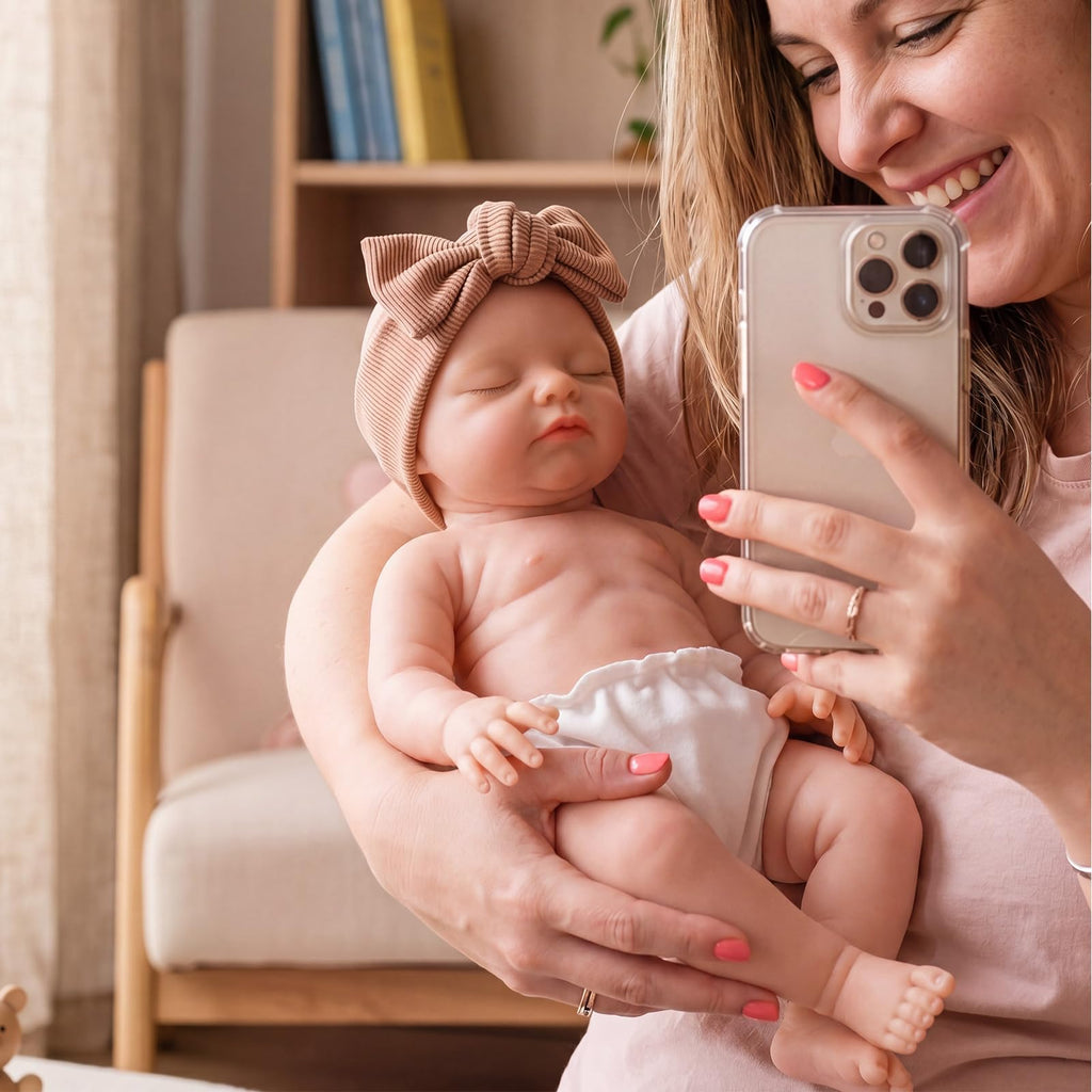 16 Inch Silicone Baby Doll Weighted 4LB, Lifelike Newborn Dolls