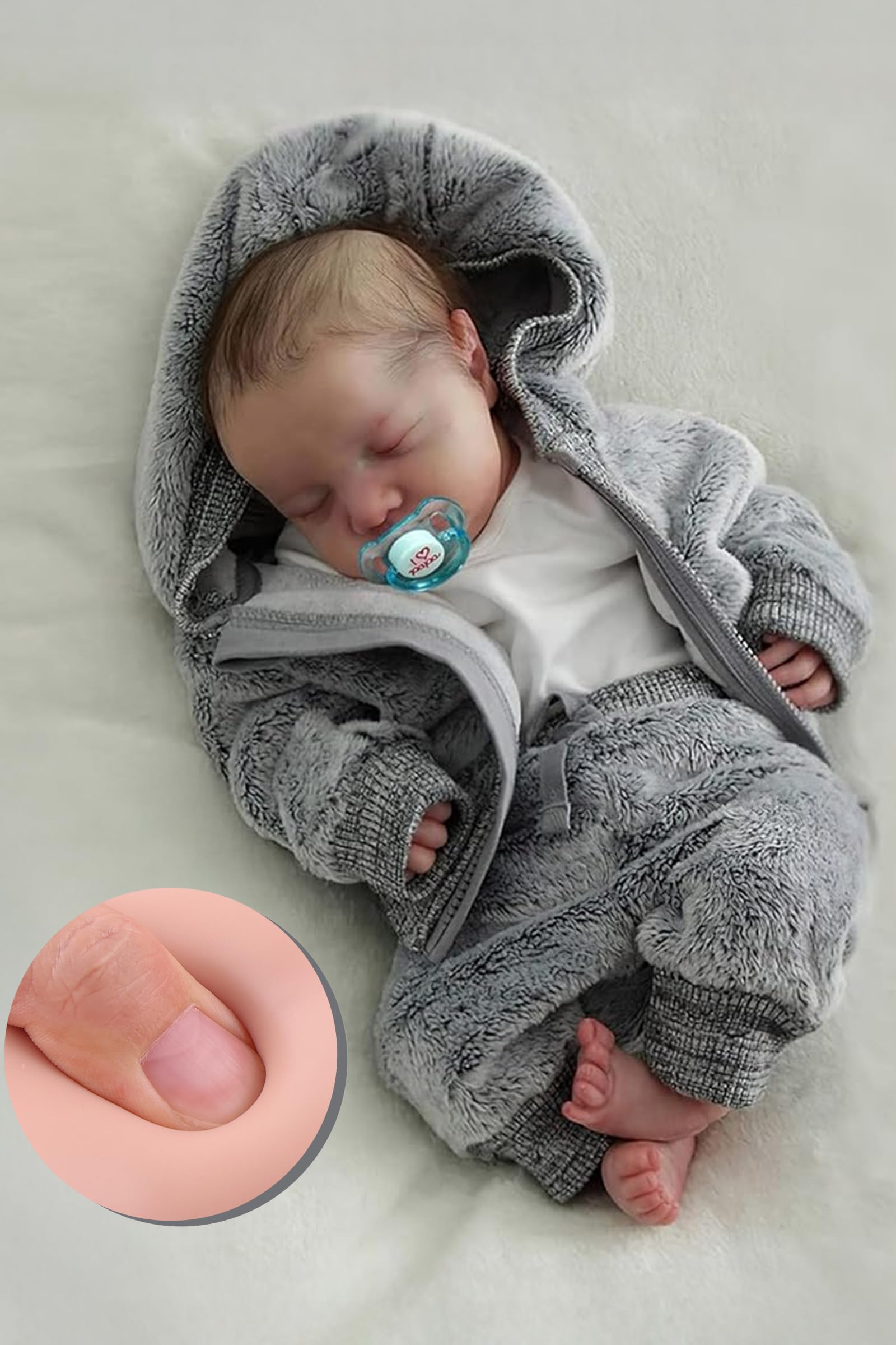 Lifelike Reborn Baby Dolls Boys - 17-Inch Real Baby Feeling Realistic-Newborn Baby Doll Full Body Vinyl Real Life Baby Dolls with Toy & Gift Box for Kids Age 3+
