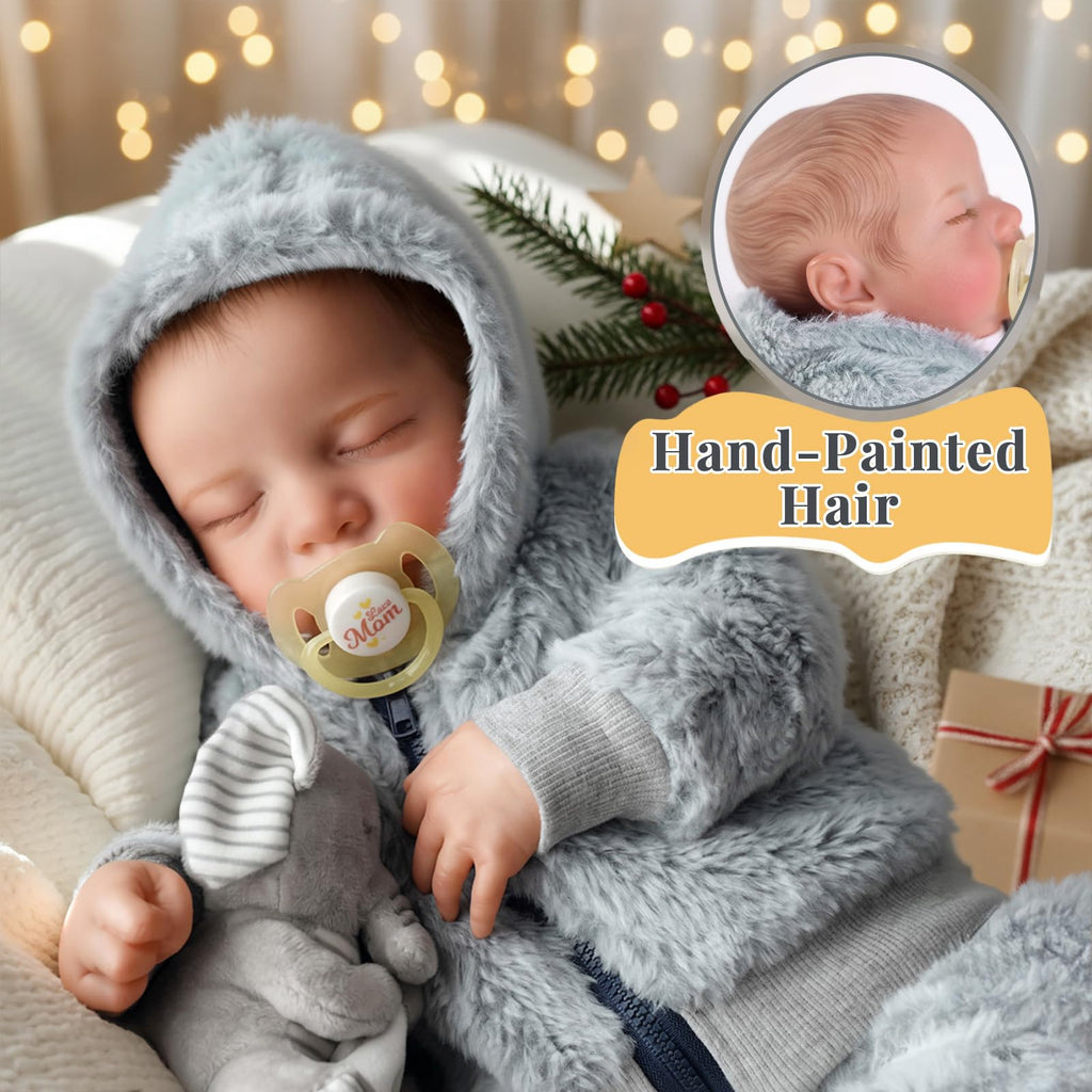 Lifelike Reborn Baby Dolls Boys - 17-Inch Real Baby Feeling Realistic-Newborn Baby Doll Full Body Vinyl Real Life Baby Dolls with Toy & Gift Box for Kids Age 3+
